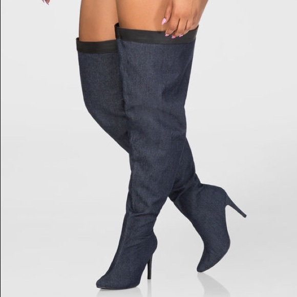 wide leg thigh high boots